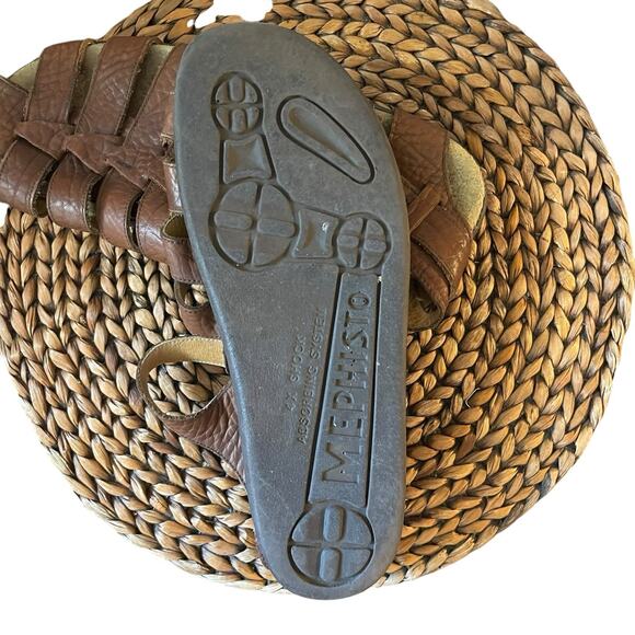 Mephisto Fisherman Sandals Mens Size 8 EUR 42 Brown Leather Footbed Slip On - Picture 5 of 8